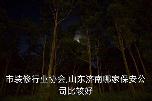市装修行业协会,山东济南哪家保安公司比较好