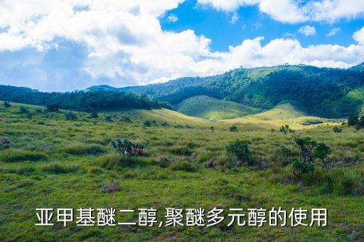 聚四亚甲基醚二醇,聚醚多元醇的使用
