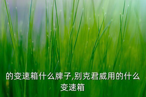 的变速箱什么牌子,别克君威用的什么变速箱