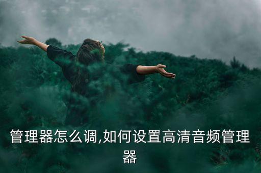 音频管理器怎么调,如何设置高清音频管理器?