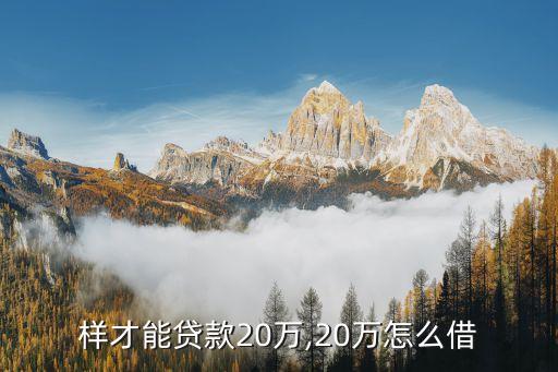 怎么样才能贷款20万,20万怎么借?