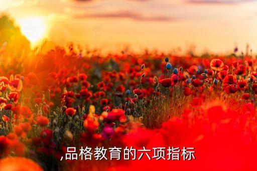 品6,品格教育的六项指标