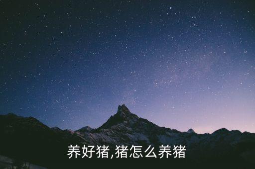 养好猪,猪怎么养猪