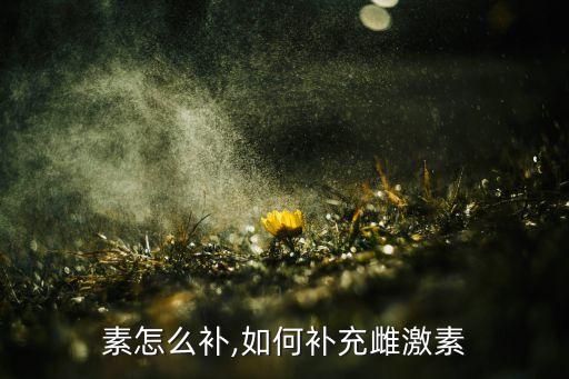 素怎么补,如何补充雌激素