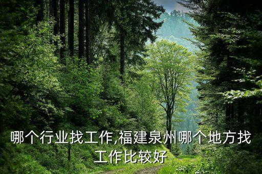 泉州哪个行业找工作,福建泉州哪个地方找工作比较好?