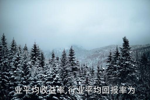 各行业平均收益率,行业平均回报率为