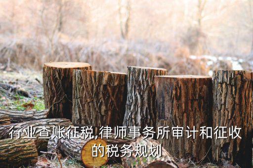 律师行业查账征税,律师事务所审计和征收的税务规划