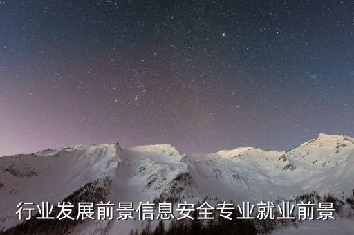 行业发展前景信息安全专业就业前景