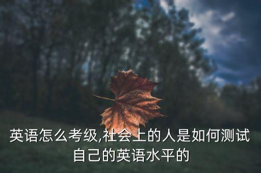 英语怎么考级,社会上的人是如何测试自己的英语水平的