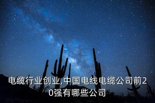 电线电缆行业创业,中国电线电缆公司前20强有哪些公司?
