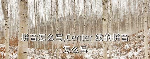 线的拼音怎么写,Center 线的拼音怎么写