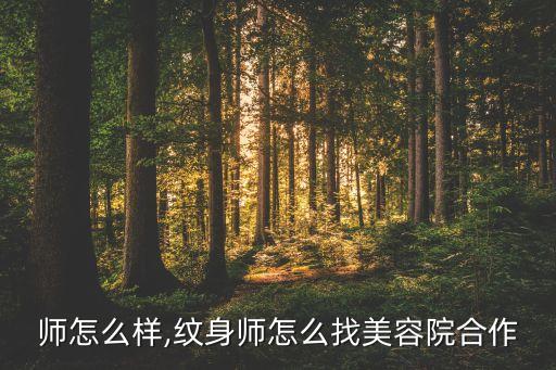 文秀师怎么样,纹身师怎么找美容院合作?