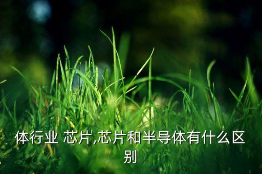 半导体行业 芯片,芯片和半导体有什么区别?