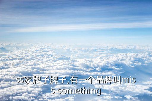 ss家牌子牌子,有一个品牌叫miss something