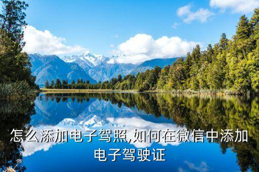 怎么添加电子驾照,如何在微信中添加电子驾驶证