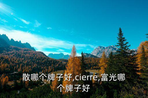 乐谷散哪个牌子好,cierre,富光哪个牌子好?