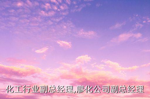 辽阳化工行业副总经理,廖化公司副总经理