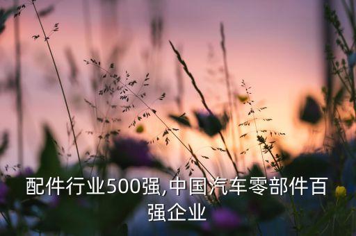 配件行业500强,中国汽车零部件百强企业