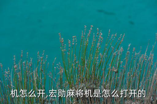机怎么开,宏勋麻将机是怎么打开的