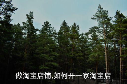 做淘宝店铺,如何开一家淘宝店