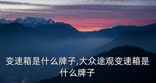 变速箱是什么牌子,大众途观变速箱是什么牌子