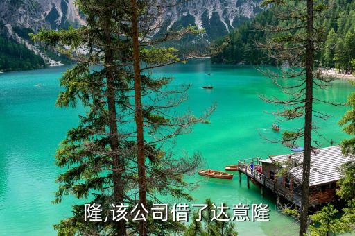 达意隆,该公司借了达意隆