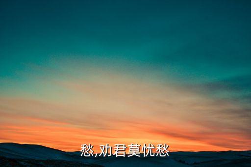 愁,劝君莫忧愁