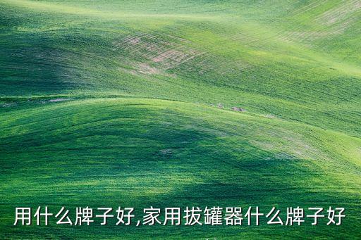 拔罐用什么牌子好,家用拔罐器什么牌子好?