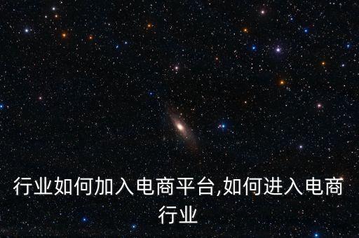 行业如何加入电商平台,如何进入电商行业