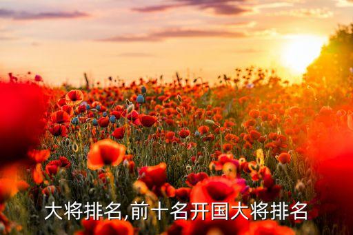 开国大将排名,前十名开国大将排名